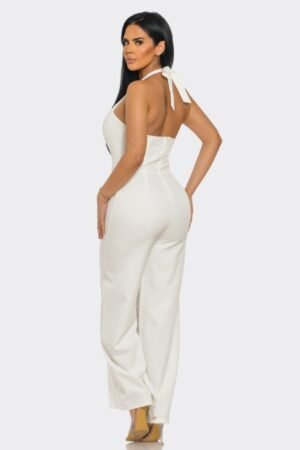 Halter Neck Jumpsuit Whit Back Zipper