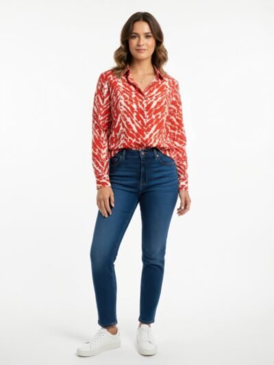 Zebra Print Button-up Shirt