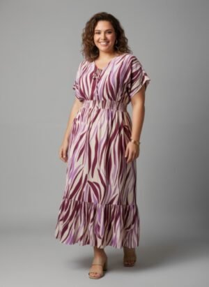 Zebra Print Midi Dress