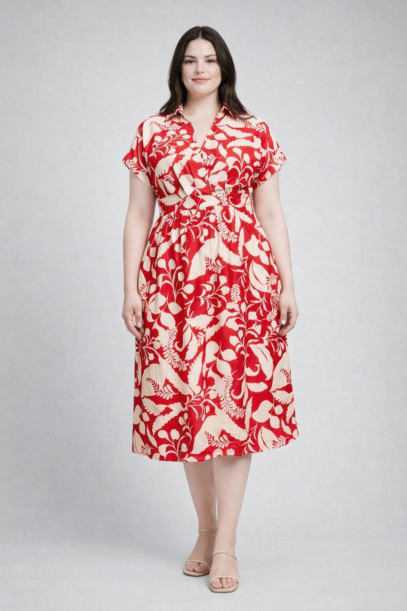 Floral Print Wrap Tie Midi Dress Floral Print Wrap Tie Midi Dress - Image 2