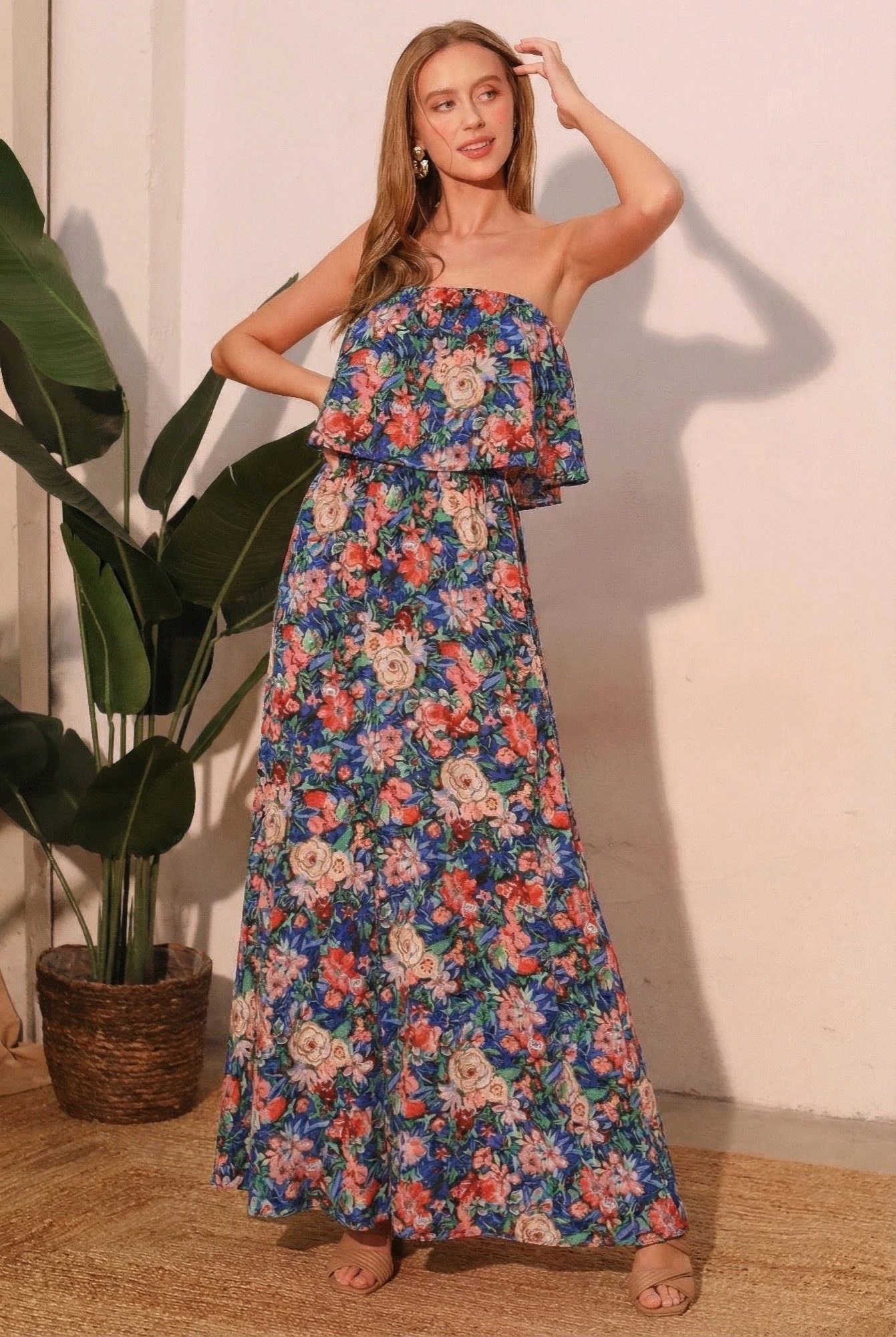 Bloom Party Strapless Maxi Dress Strapless Floral Maxi Party Dress | Women’s Fashion