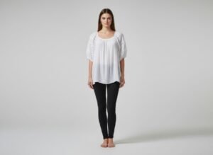 Unique Spectrum Solid Short Sleeve Blouse