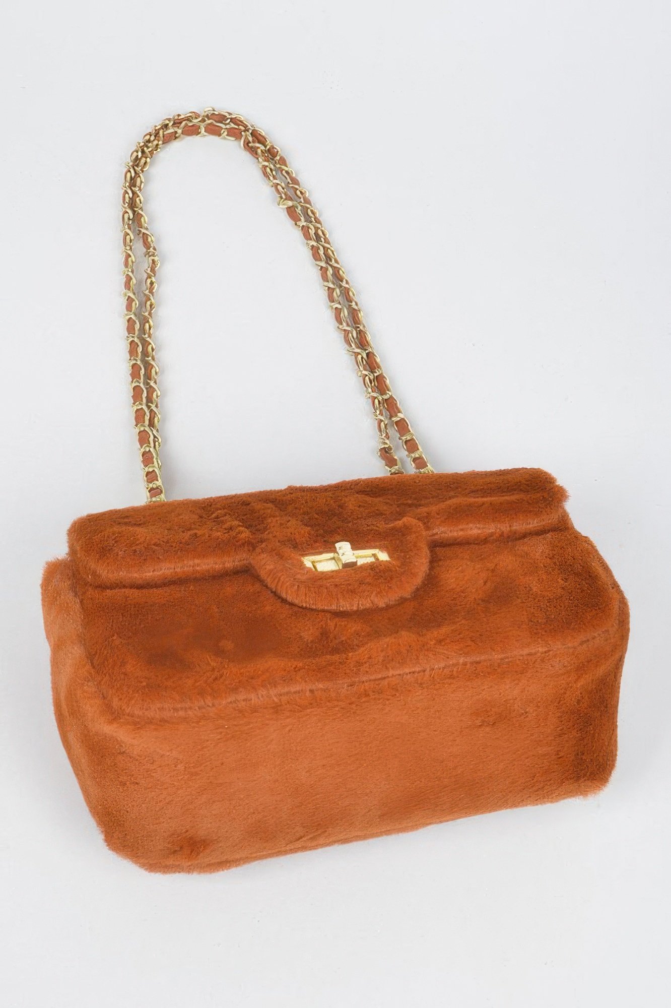 Faux Wool Flap Shoulder Bag Faux Wool Flap Shoulder Bag - Image 5