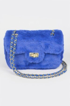 Faux Wool Flap Shoulder Bag Faux Wool Flap Shoulder Bag