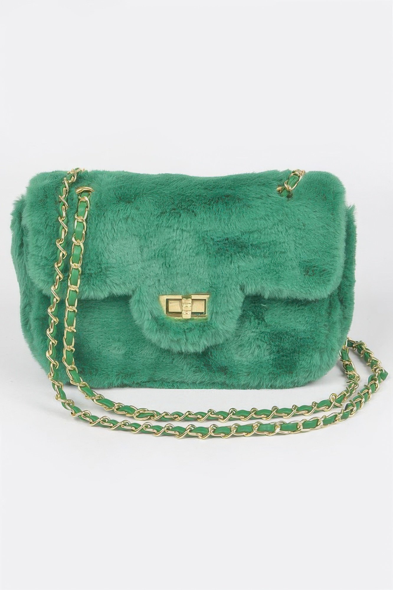 Faux Wool Flap Shoulder Bag Faux Wool Flap Shoulder Bag - Image 8