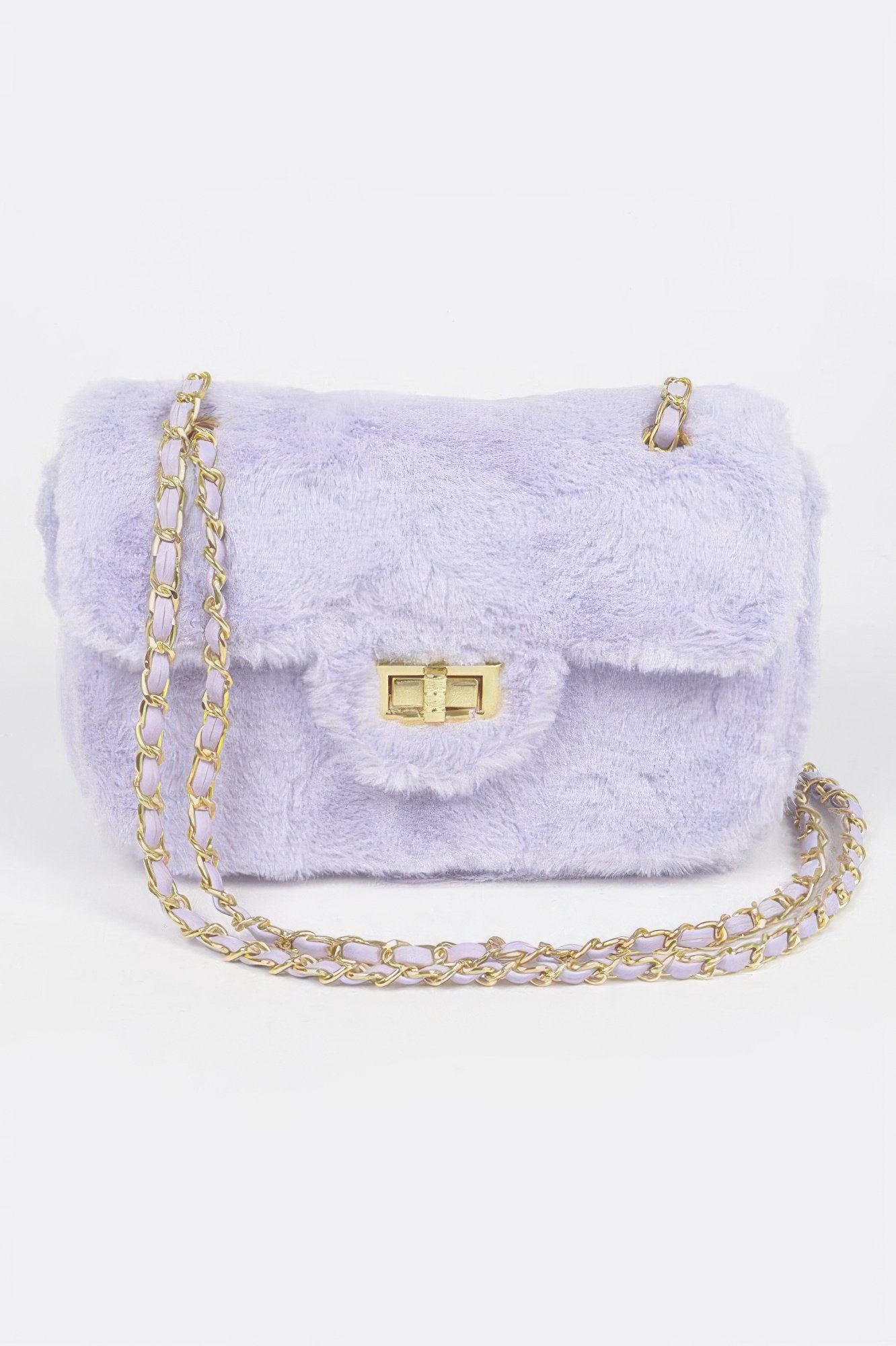 Faux Wool Flap Shoulder Bag Faux Wool Flap Shoulder Bag - Image 9