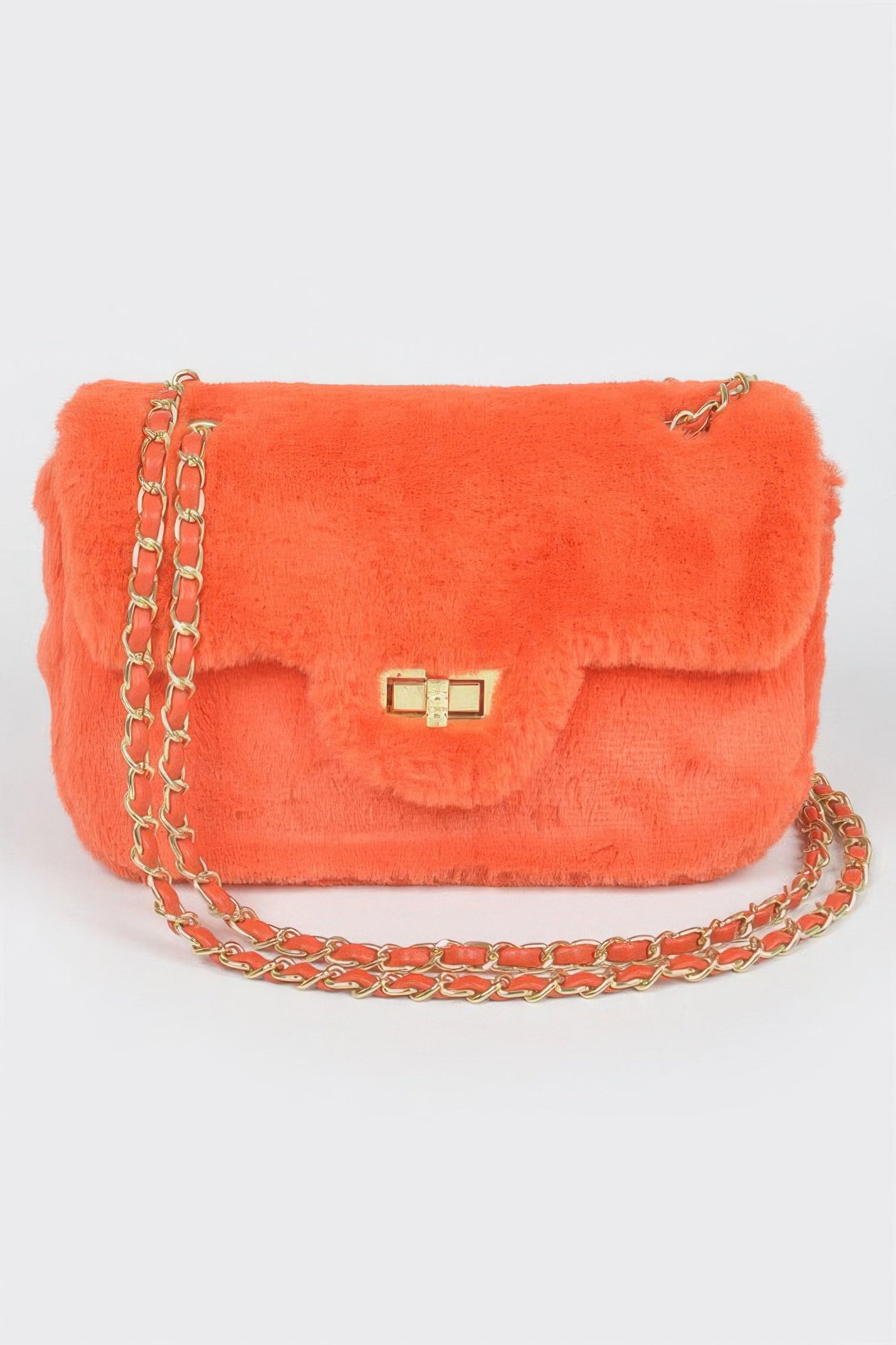 Faux Wool Flap Shoulder Bag Faux Wool Flap Shoulder Bag - Image 10