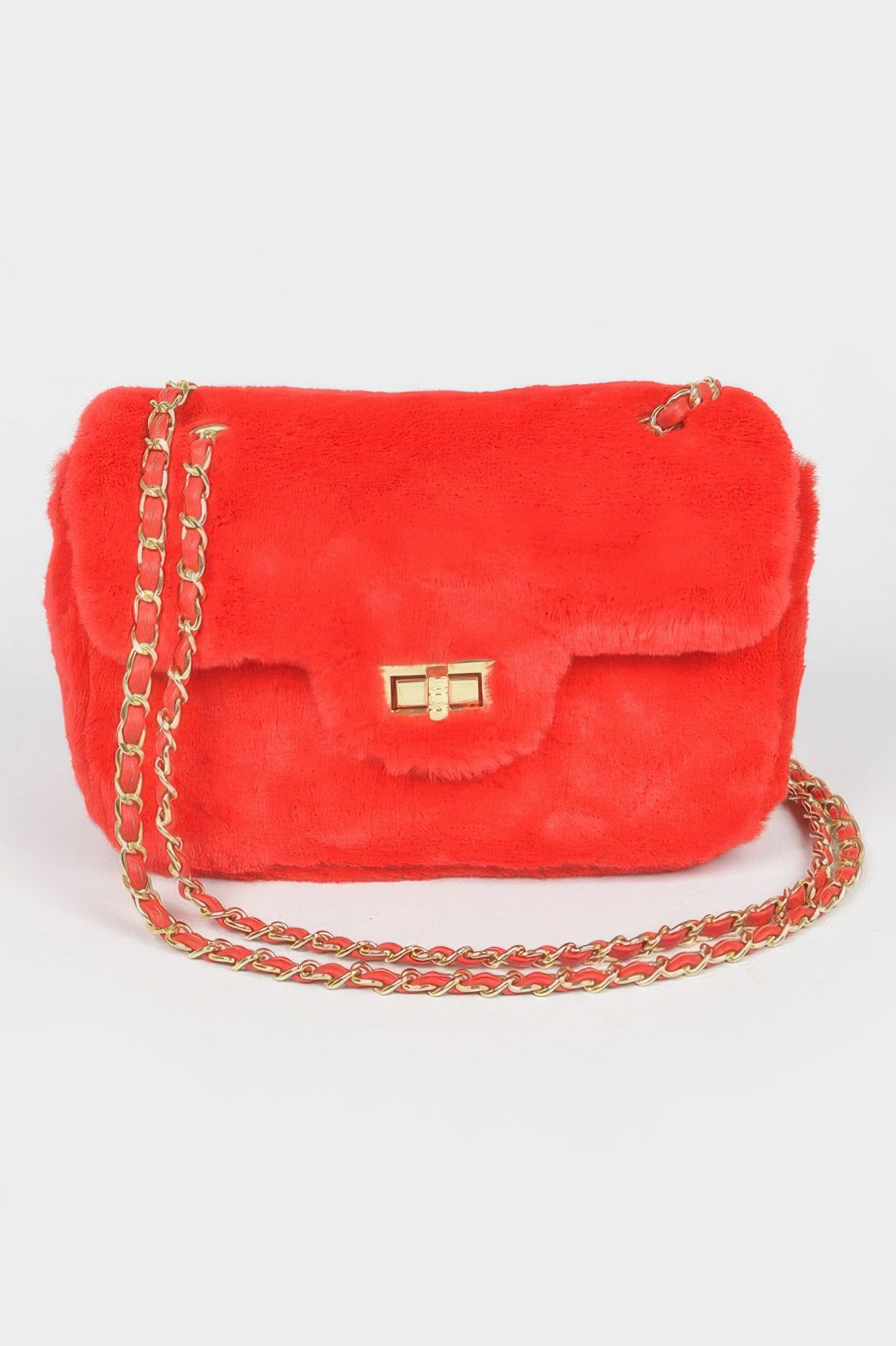 Faux Wool Flap Shoulder Bag Faux Wool Flap Shoulder Bag - Image 11
