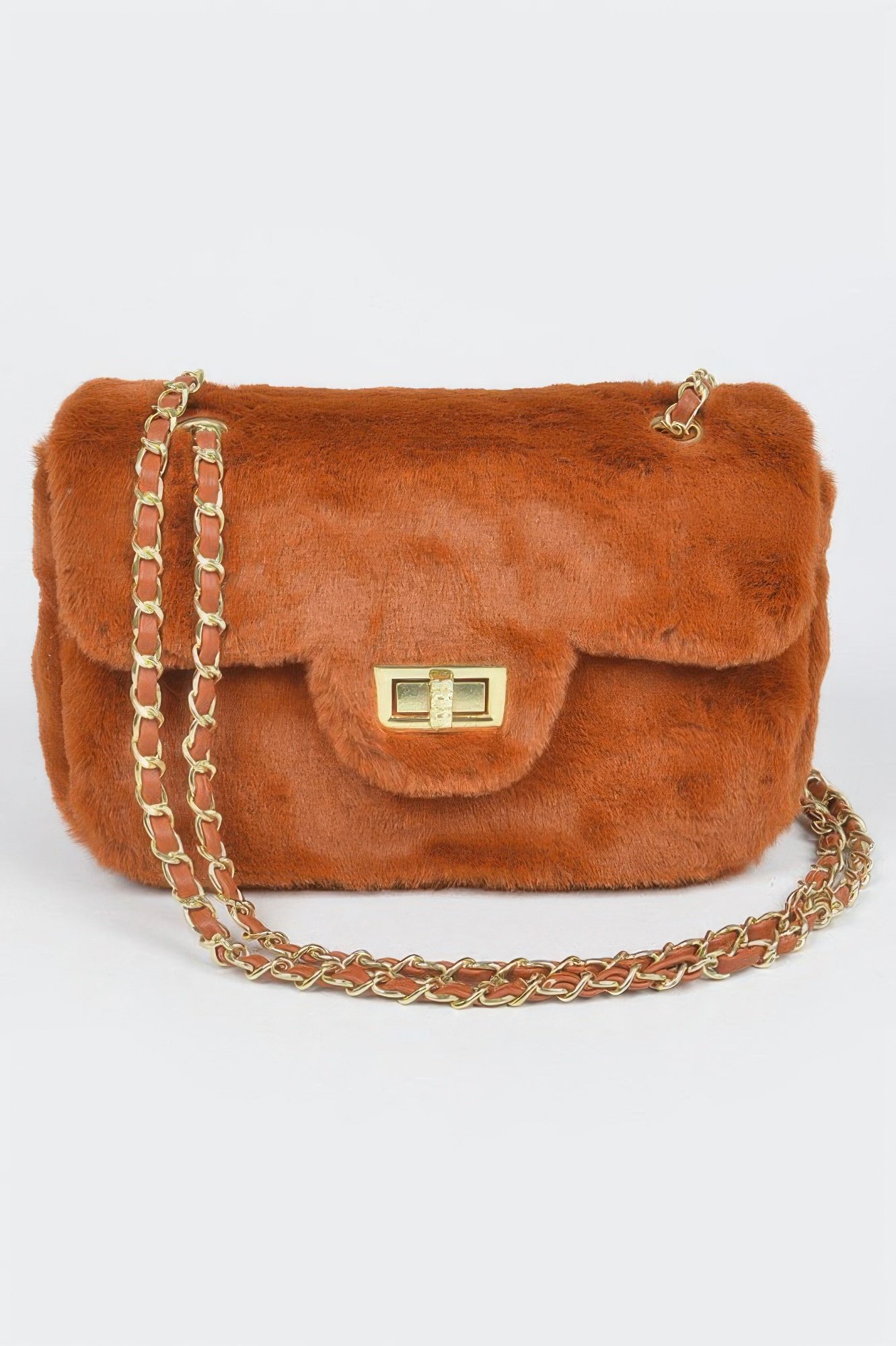 Faux Wool Flap Shoulder Bag Faux Wool Flap Shoulder Bag - Image 2