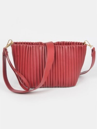 Faux Leather Pleated Bag
