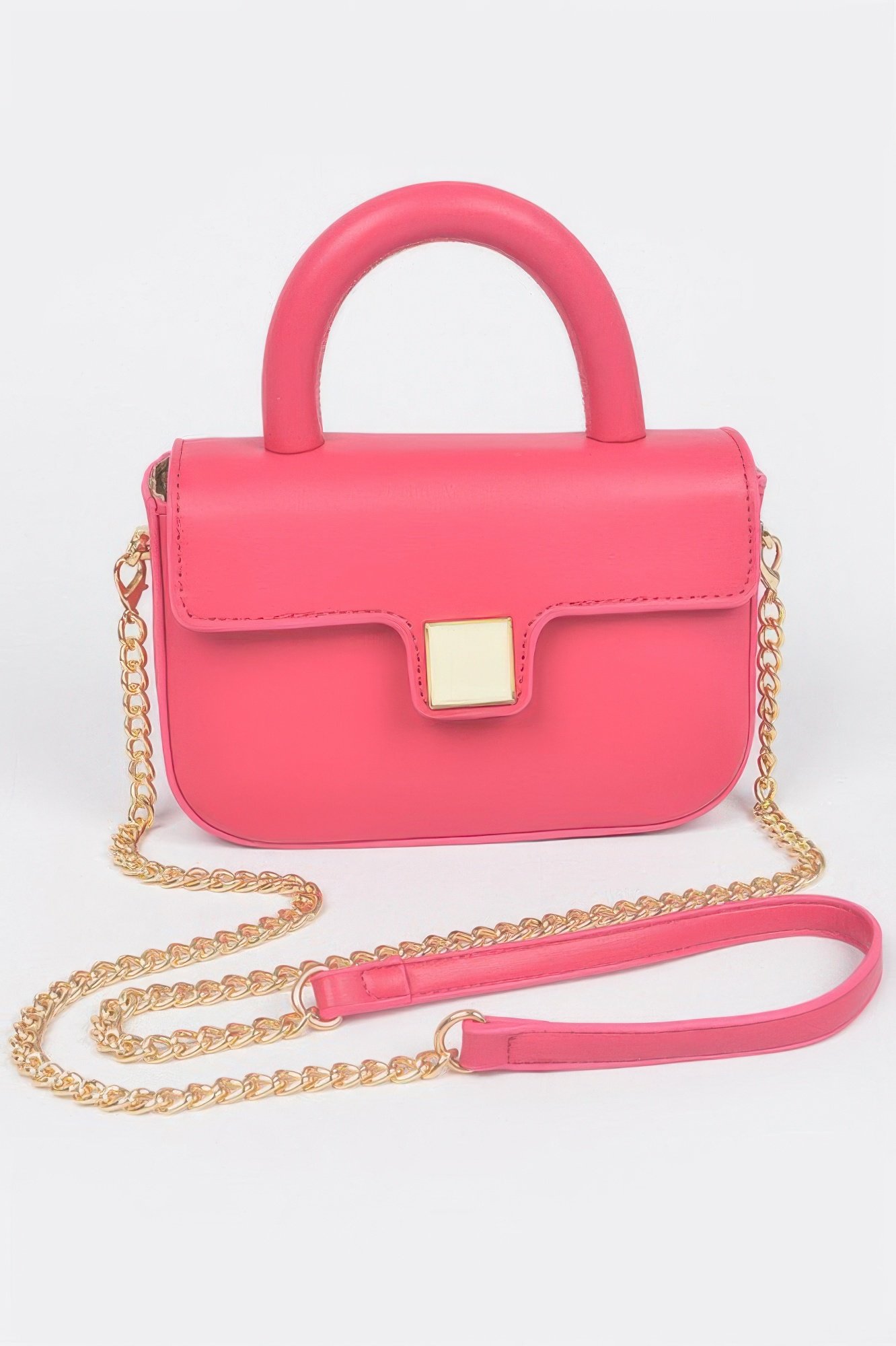Faux Leather Top Handle Flap Crossbody Bag Faux Leather Top Handle Flap Crossbody Bag