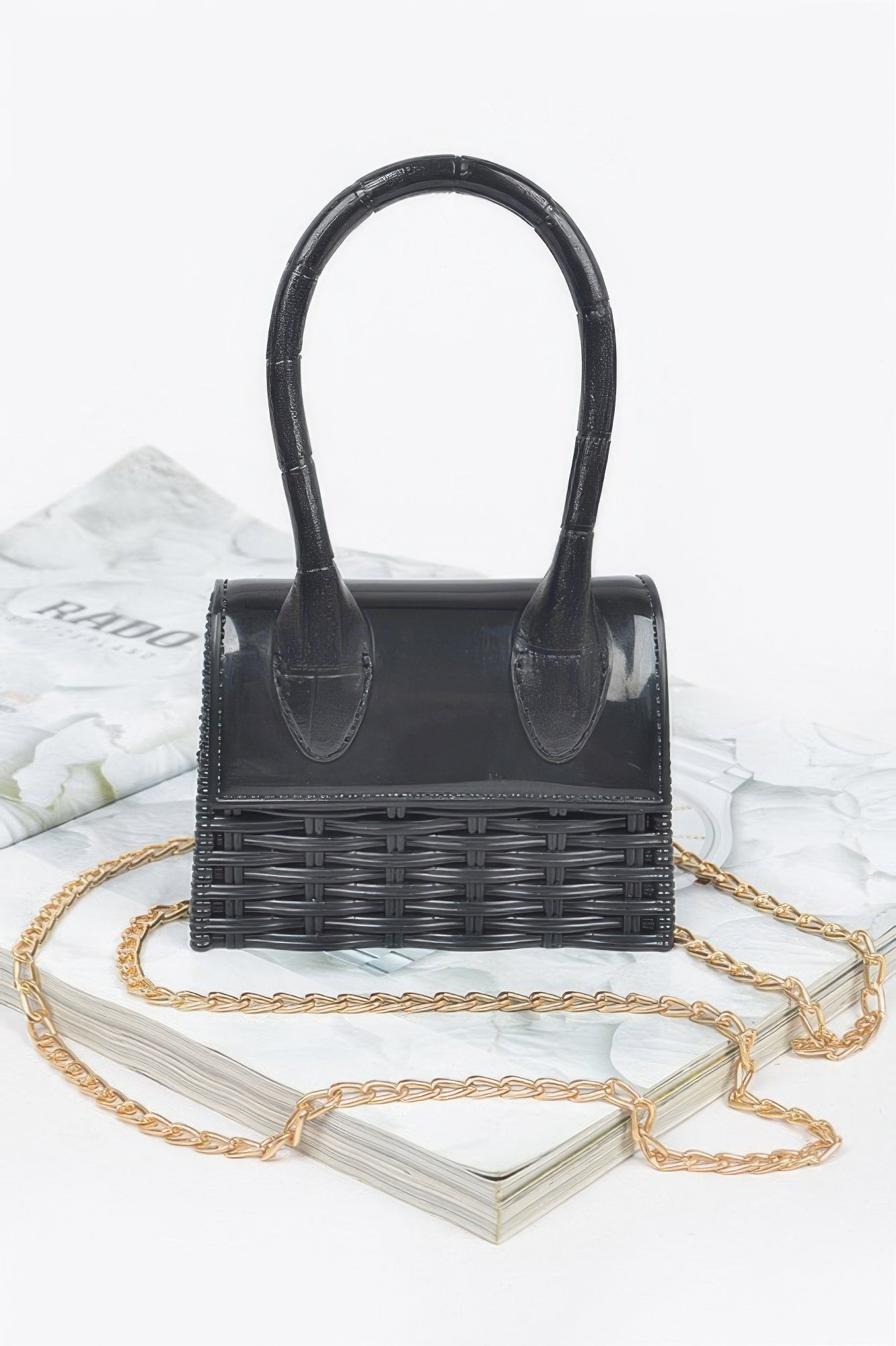 Weaved Top Handle Clutch Weaved Top Handle Clutch