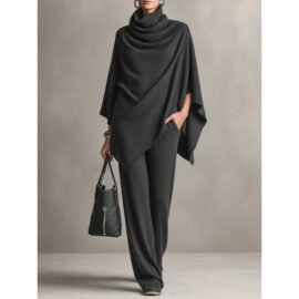 Velvet Wide Leg Trouser Two Piece Set