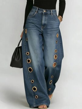 Loose High-waisted Wide-leg jeans - Image 8
