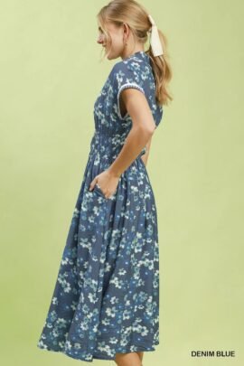 Floral Midi Shift Dress - Full Button-down & Ruffle Sleeve 13453220-b52a-46cd-97d7-d9473d1594c4-Max-Origin