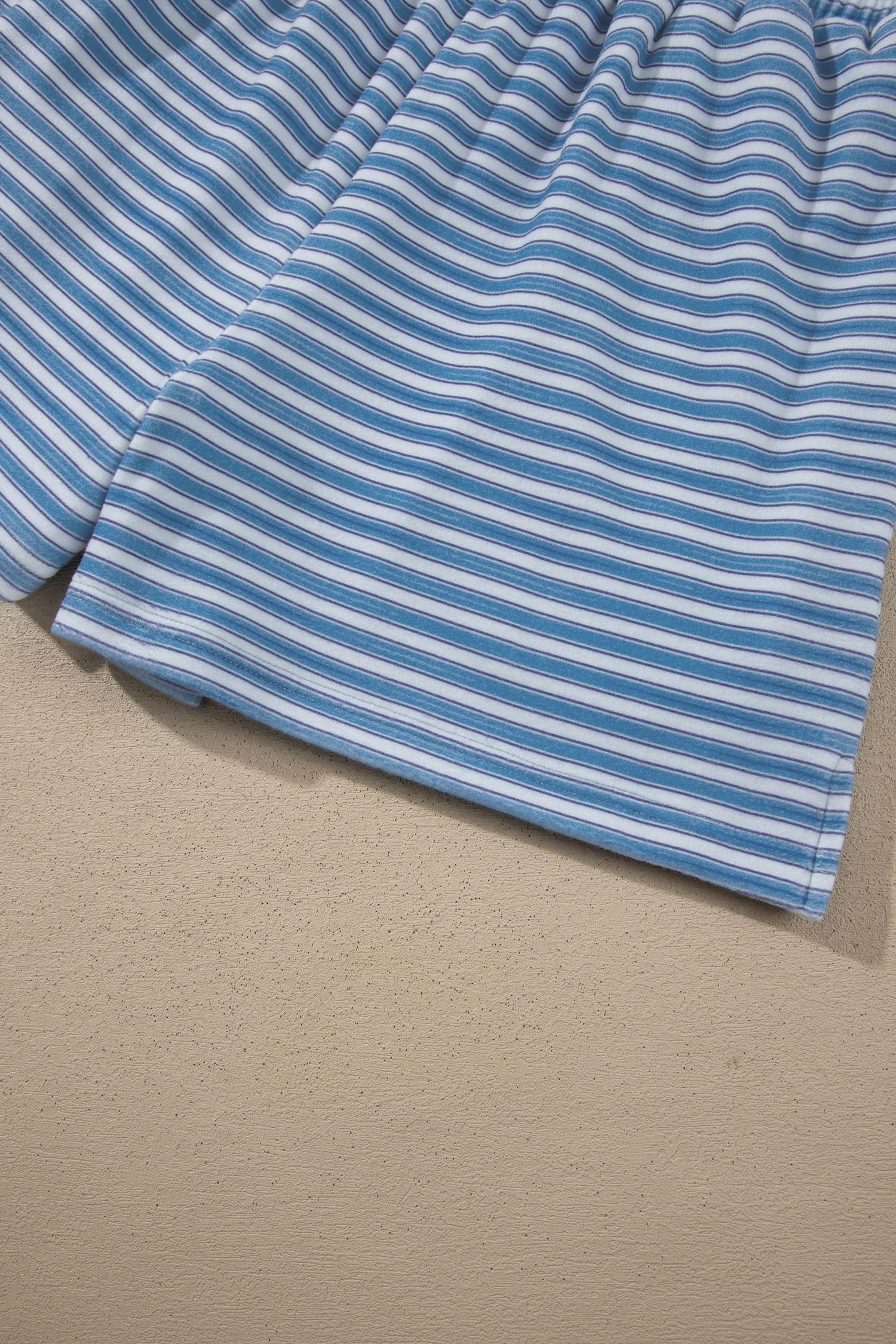 Sky Blue Stripe Long Sleeve Oversized Top Pocketed Casual Shorts Two Piece Set Sky Blue Stripe Long Sleeve Oversized Top Pocketed Casual Shorts Two Piece Set - Image 13