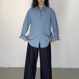 Oversized Cotton Button Down Shirt - Image 5