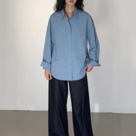 Oversized Cotton Button Down Shirt - Image 4