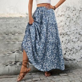 High Waisted Floral Tiered Maxi Skirt Boho A Line Flowy Long Skirt High Waisted Floral Tiered Maxi Skirt Boho A Line Flowy Long Skirt - Image 3