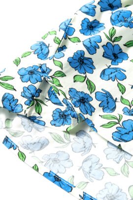 Sky Blue Tiered Flutter Sleeve Pleated Flower Blouse Sky Blue Tiered Flutter Sleeve Pleated Flower Blouse - Image 8