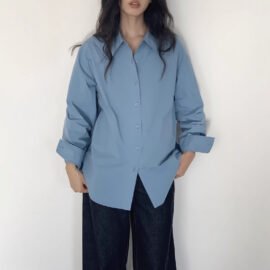 Oversized Cotton Button Down Shirt - Image 3