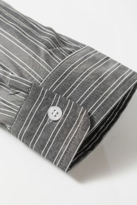 Black Stripe Button Up Oversized Casual Shirt Black Stripe Button Up Oversized Casual Shirt - Image 7