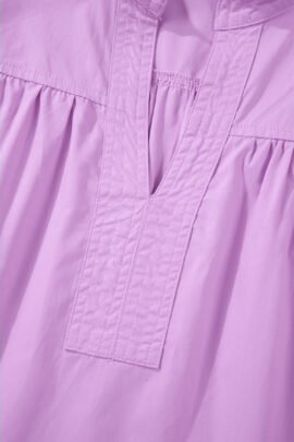 Phalaenopsis Stitched Detail V Neck Puffy Half Sleeve Blouse Phalaenopsis Stitched Detail V Neck Puffy Half Sleeve Blouse - Image 6