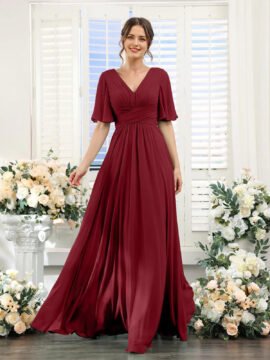 Split Mixed Satin Banquet Evening Long Dress - Image 9
