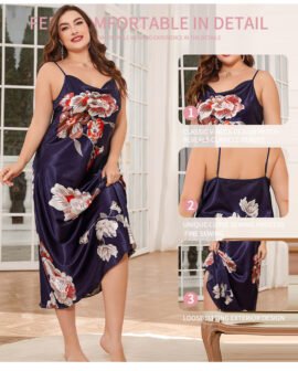Nightdress Women's Silk-like Thin Home Nightdress Women's Silk-like Thin Home - Image 8