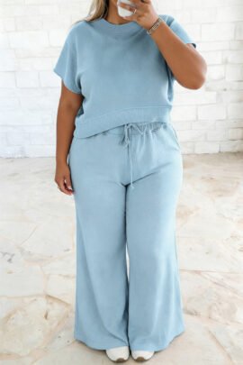 Short Sleeve Top and Drawstring Pants Set | Modest Loungewear - Image 2