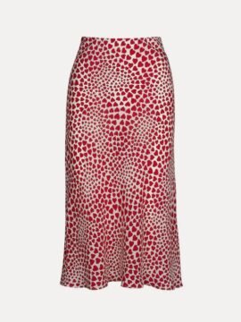 Elegant Satin Fishtail Midi Skirt - High Waist Flared Hem Skirt - Image 3