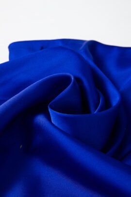 Dark Blue Asymmetric One Shoulder Bell Sleeve Satin Blouse Dark Blue Asymmetric One Shoulder Bell Sleeve Satin Blouse - Image 7