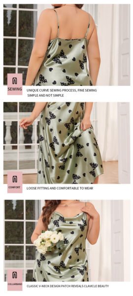 Nightdress Women's Silk-like Thin Home Nightdress Women's Silk-like Thin Home - Image 10