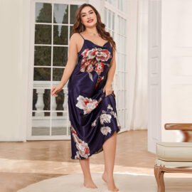 Nightdress Women's Silk-like Thin Home Nightdress Women's Silk-like Thin Home - Image 6