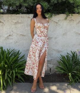 Floral Cottagecore Midi Dress - Image 6