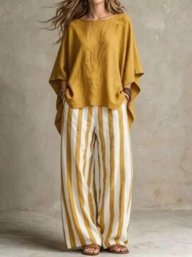 Full Size Solid Color Top and Pants Set Plus Size aa6e8595466445cf884adfb72f1e5339-Max-Origin