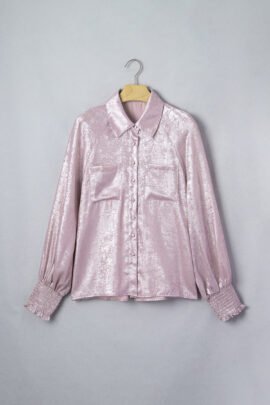 Delicacy Long Sleeve Button Front Ruffle Cuffs Back Paneling Shirt Delicacy Long Sleeve Button Front Ruffle Cuffs Back Paneling Shirt - Image 8