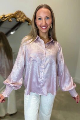 Delicacy Long Sleeve Button Front Ruffle Cuffs Back Paneling Shirt Delicacy Long Sleeve Button Front Ruffle Cuffs Back Paneling Shirt - Image 5