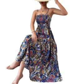 Mid Length Womens Printed Slip Dress - Image 5