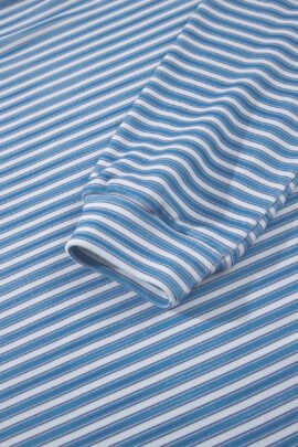 Sky Blue Stripe Long Sleeve Oversized Top Pocketed Casual Shorts Two Piece Set Sky Blue Stripe Long Sleeve Oversized Top Pocketed Casual Shorts Two Piece Set - Image 7