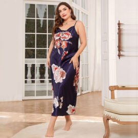 Nightdress Women's Silk-like Thin Home Nightdress Women's Silk-like Thin Home - Image 3