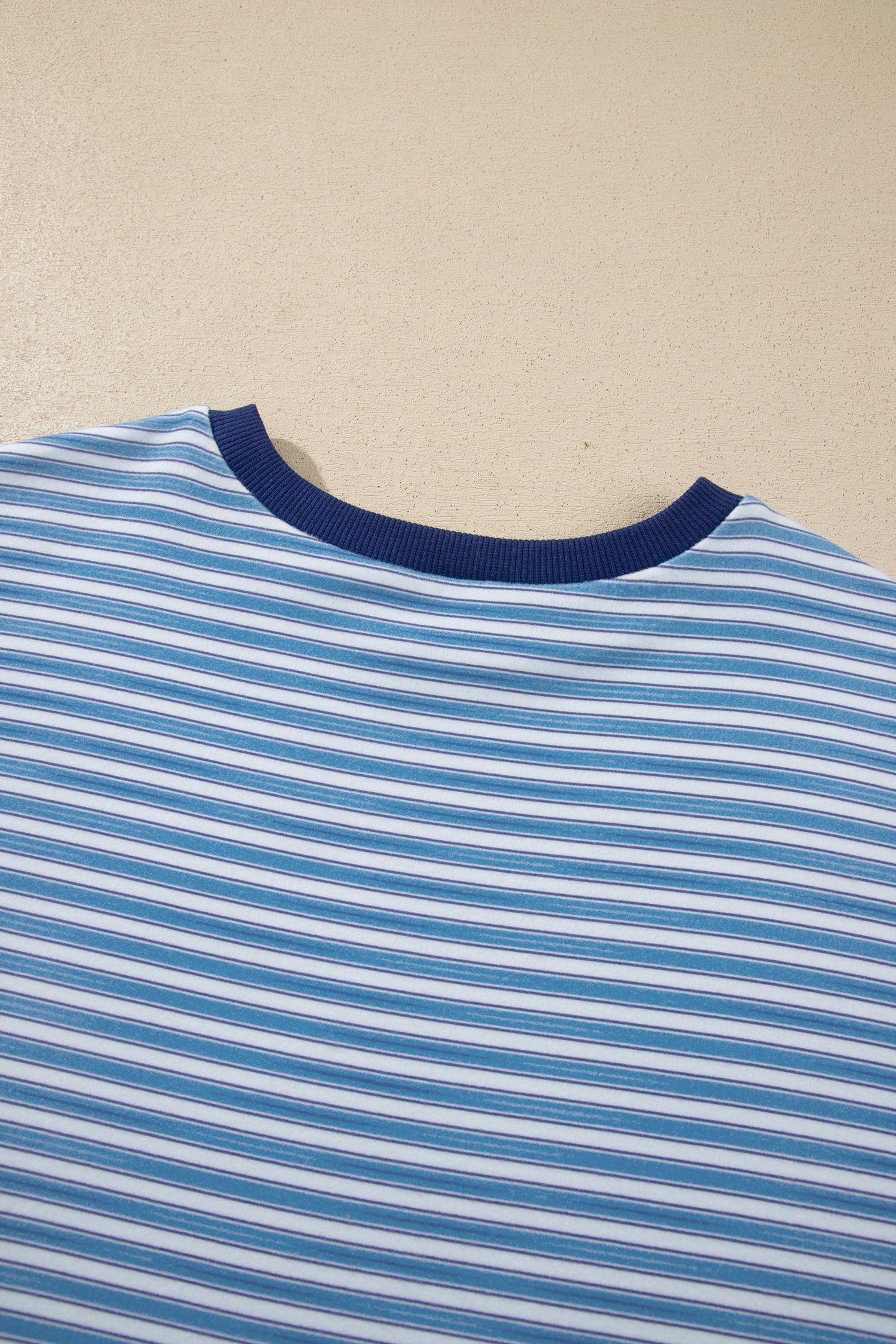 Sky Blue Stripe Long Sleeve Oversized Top Pocketed Casual Shorts Two Piece Set Sky Blue Stripe Long Sleeve Oversized Top Pocketed Casual Shorts Two Piece Set - Image 9