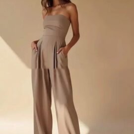Loose Tube-top Jumpsuit Ins Fashion Backless Wide Leg Long Pants Overalls Women's Clothing - Image 6