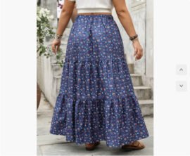 High Waisted Floral Tiered Maxi Skirt Boho A Line Flowy Long Skirt High Waisted Floral Tiered Maxi Skirt Boho A Line Flowy Long Skirt - Image 8