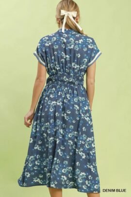 Floral Midi Shift Dress - Full Button-down & Ruffle Sleeve db299f0a-678f-4ead-94d3-fd33c3aa0079-Max-Origin