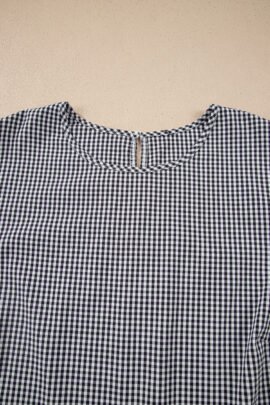 Black Plus Size Plaid Bow Decor Bell Sleeve Round Neck Jumper Black Plus Size Plaid Bow Decor Bell Sleeve Round Neck Jumper - Image 7