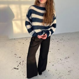Loose Striped Pullover Sweater Fashion Versatile Long-sleeved Knitted Tops For Women Clothing Loose Striped Pullover Sweater Fashion Versatile Long-sleeved Knitted Tops For Women Clothing - Image 2