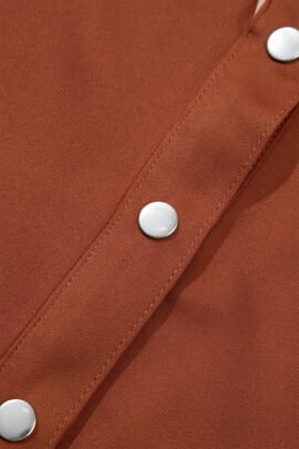 Cinnamon Silky Long Sleeve Button Front Western Fashion Shirt Cinnamon Silky Long Sleeve Button Front Western Fashion Shirt - Image 11