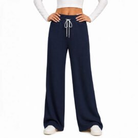 Wide-leg Pants Womens Loose Straight-leg Casual Trousers - Image 7