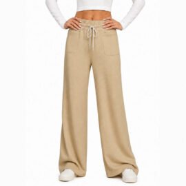 Wide-leg Pants Womens Loose Straight-leg Casual Trousers